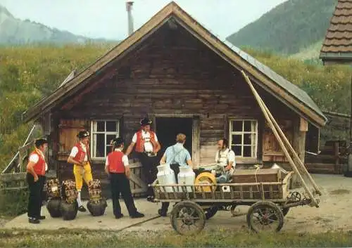 Switzerland Ankunft von der Alpfahrt ethnic types and scenes typical regional costumes
