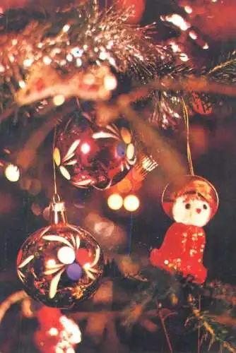 Postcard greetings card Christmas and New Year Romania globe