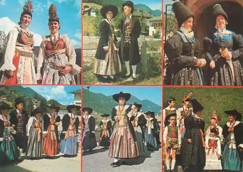 Italy Dolomiti Costumi della Val Gardena ethnic types and scenes traditional costumes multi view