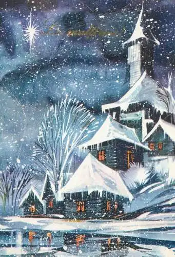 Postcard greetings card Christmas and New Year Hungary 1972