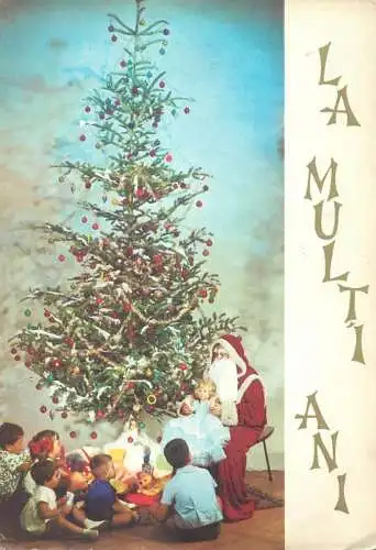 Postcard greetings card Christmas and New Year Romania Santa Claus 1967