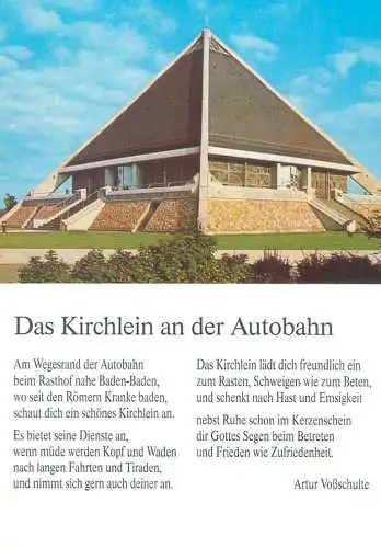 Germany Baden Baden Autobahnkirche St Christophorus