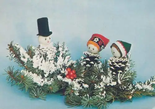 Postcard greetings card Christmas and New Year Hungary 1986