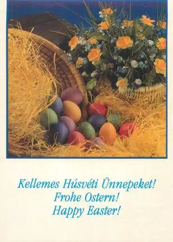 Postcard greetings card Easter Happy Easter Holidays eggs Hungary