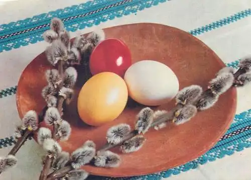 Postcard greetings card Easter Happy Easter Holidays eggs Hungary
