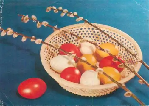 Postcard greetings card Easter Happy Easter Holidays eggs Hungary