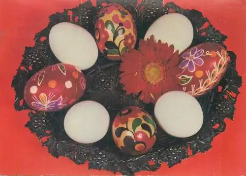 Postcard greetings card Easter Happy Easter Holidays eggs Hungary