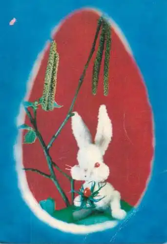 Postcard greetings card Easter Happy Easter Holidays eggs Hungary bunny
