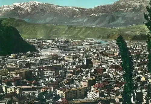 Italy Bolzano cityscape panorama & Mendel Pass
