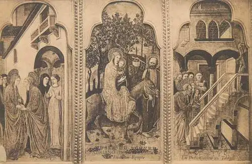 La Visitation, Fuite en Egypte, La Presentation au Temple carte postale musee du Louvre fine art