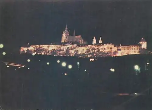 Czech Republic Prague Castle illuminated
