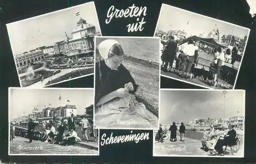 Postcard Netherlands  groeten mit Scheveningen