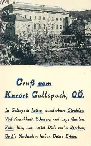 Postcard Austria kurort Gallspach institut Zeileis