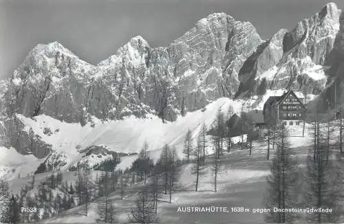 Postcard Austria Austriahutte snow mountain