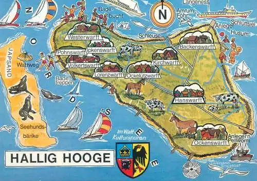 Germany Hallig Hooge map