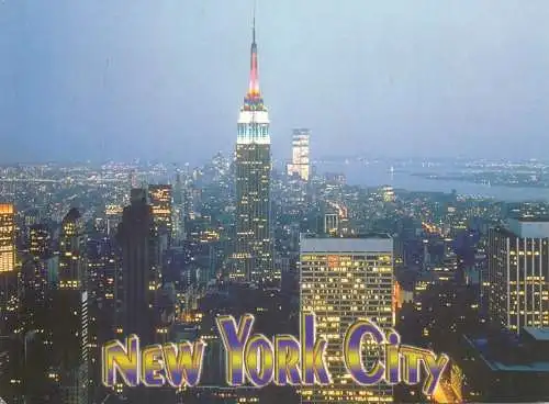 USA New York Midtown Manhattan skyline night aspect