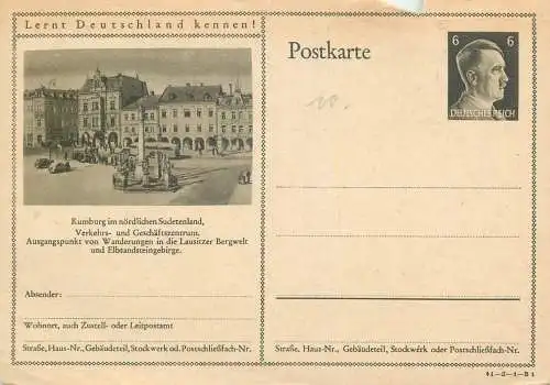 Lernt Deutschland kennen! Rumburg im nordlichen Sudetenland Postkarte