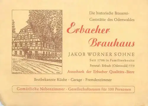 Die historische Brauerei Gaststatte des Odenwaldes Erbacher Brauhaus Jakob Worner Sohne