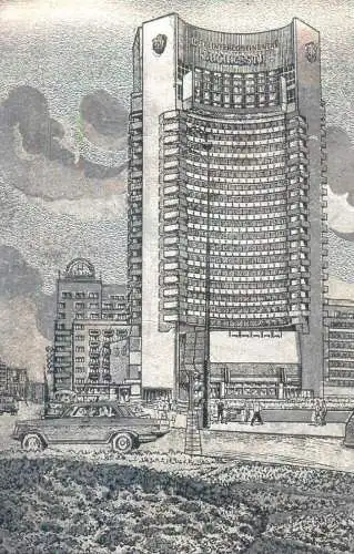 Hotel Intercontinental Bucuresti silver foil novelty pictorial card