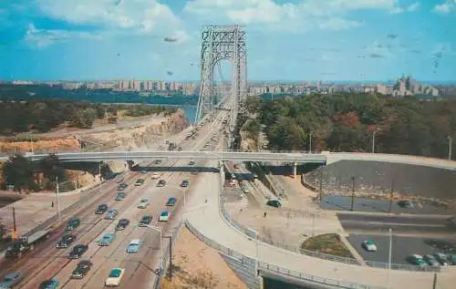 Postcard USA New Jersey George Washington bridge 1960