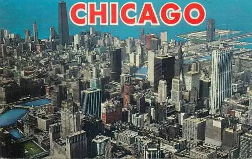 Postcard USA IL - Illinois > Chicago aerial 1974