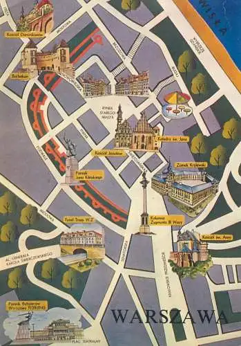 Poland Warsaw city blueprint map