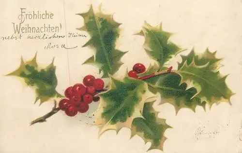 Christmas greetings vintage chromo postcard fantaisie Noel cpa