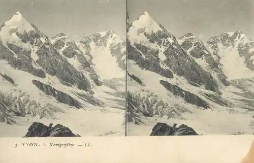 Austria Tirol stereo postcard Konigsspitze