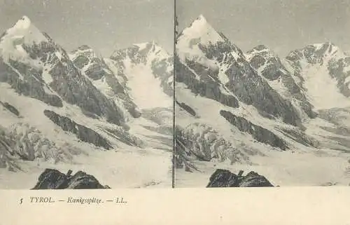 Austria Tirol stereo postcard Konigsspitze