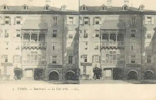 Austria Tirol stereo postcard Innsbruck le Toit d'Or