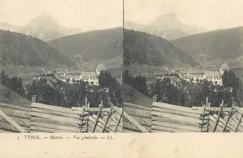 Austria Tirol stereo postcard Matrei general view
