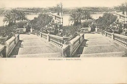 Vue stereographique MONACO Monte Carlo dans les Jardins