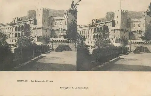 Vue stereographique MONACO Monte Carlo le Palais du Prince