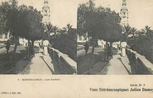 Vue stereographique MONACO Monte Carlo les Jardins
