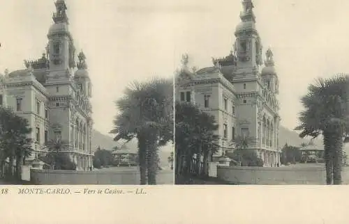 Vue stereographique MONACO Monte Carlo vers le Casino