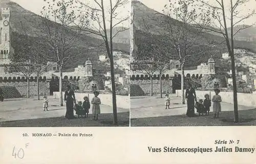 Vue stereographique MONACO Monte Carlo Palais du Prince
