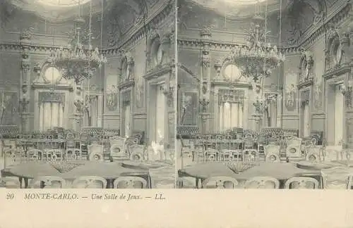 Vue stereographique MONACO Monte Carlo une salle de Jeux