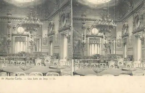 Vue stereographique MONACO Monte Carlo une salle de Jeux