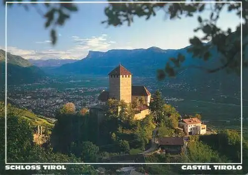 Italy Castel Tirol e Castel Fontano  veduta con Merano e  Monte Macaion