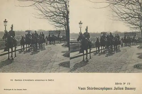 France cpa stereographique militaire section d'artillerie Austerlitz