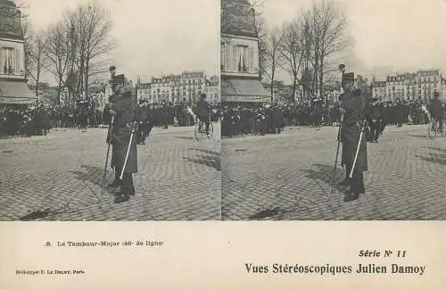 France cpa stereographique militaire le tambour major 46 de ligne
