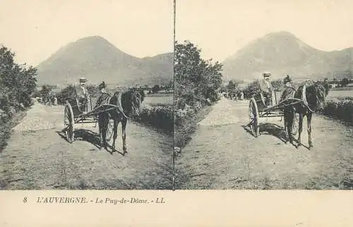 France cpa stereographique Auvergne le Puy-de-Dome carriage