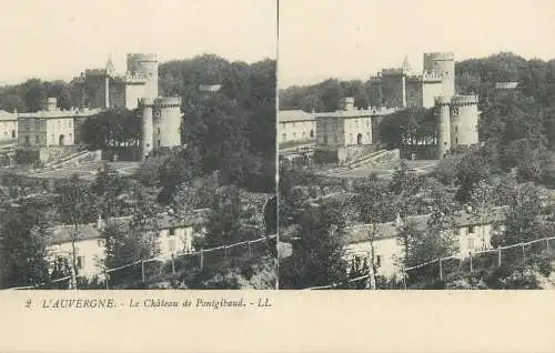 France cpa stereographique Auvergne le chateau de Pontibaud