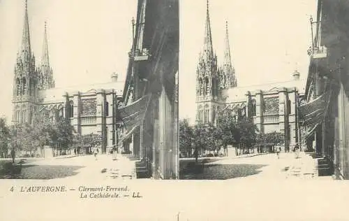 France cpa stereographique Auvergne Clermont Ferrand la cathedrale