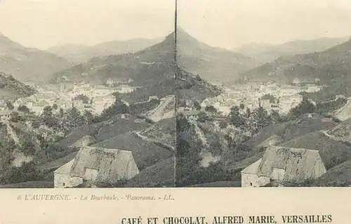 France cpa stereographique Auvergne la Bourbole panorama