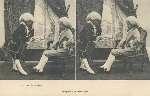 France carte postale stereo enfants costumes lord chamber wigs France antichambre