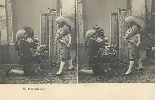 France carte postale stereo enfants costumes lord chamber wigs France flagrant delict