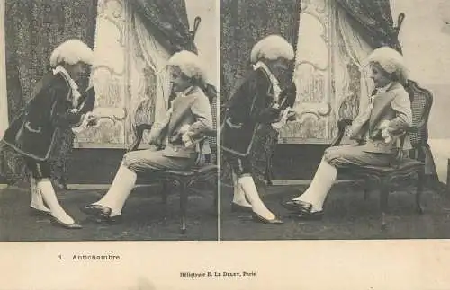 France carte postale stereo enfants costumes lord chamber wigs France antichambre