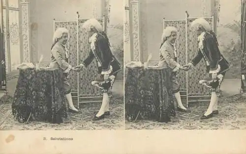 France carte postale stereo enfants costumes lord chamber wigs France salutations