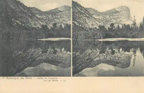 Stereographic image North America USA CA vallee de Yosemite le lac Miroir